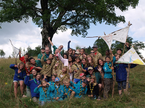 Photo de groupe lors d'un camp d'été